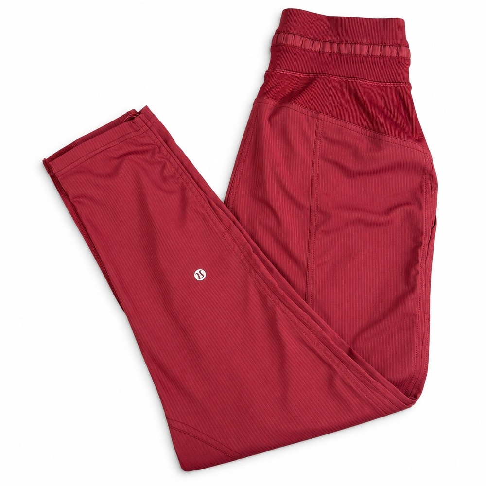 Lululemon Stretch High Rise Jogger Pants Womens 2 Burgundy Rosewood